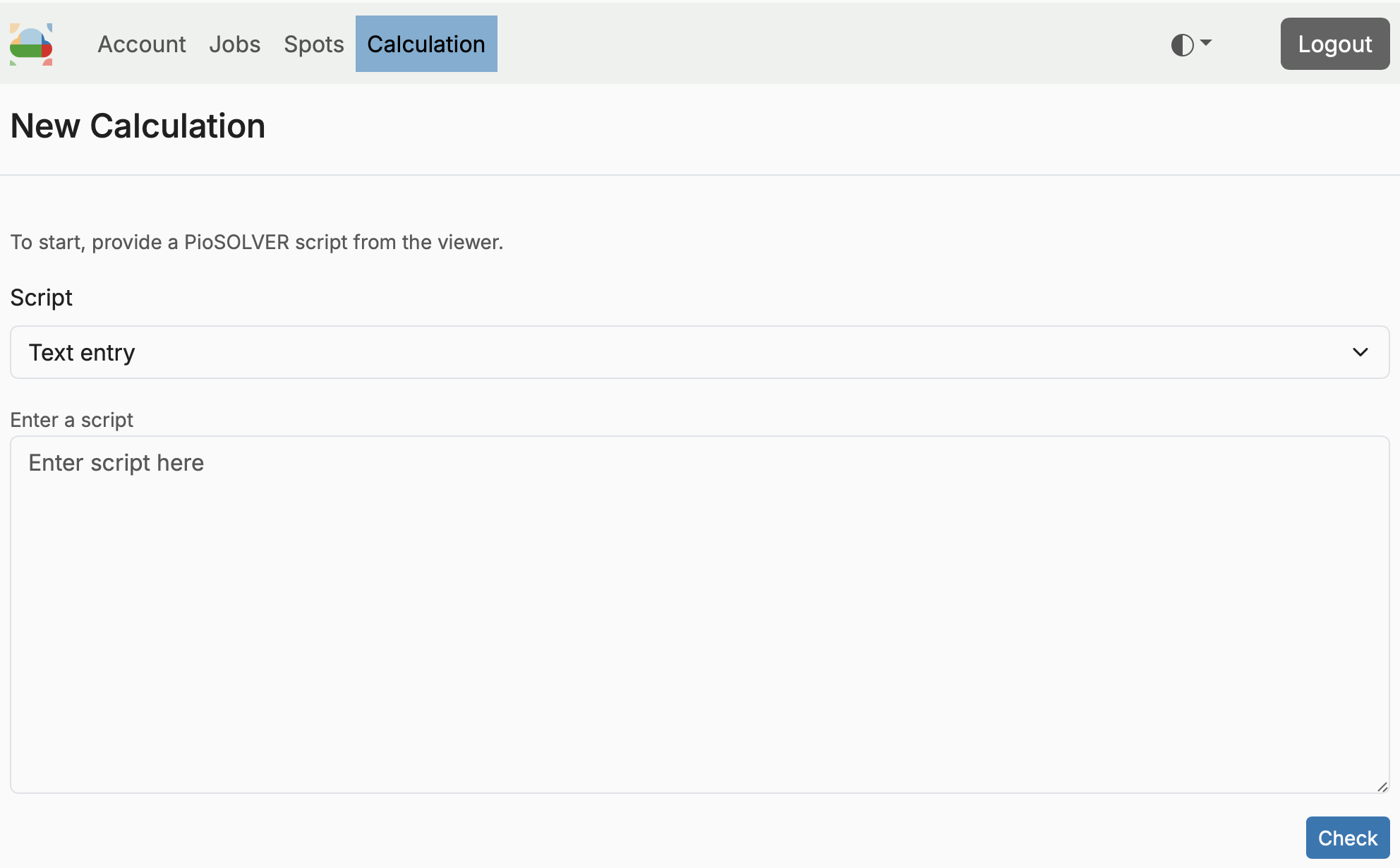 How to input a script for a job